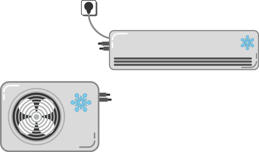 Reverse cycle air conditioning system working model