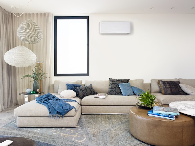 Beautiful room with split air conditioning system